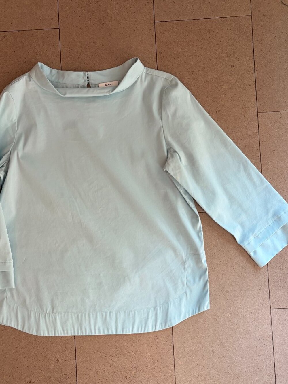 Stunning Riani Blouse Tunic Soft Mint Green Cotton Blend-Size 6